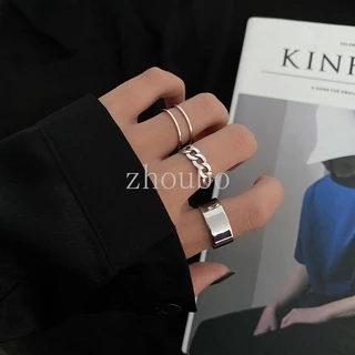 ytsss2frwi Korea Ins แหวนแฟชั่นสไตล์ฮิปฮอปสําหรับผู้หญิง