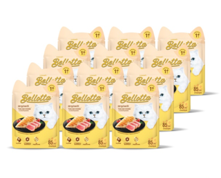 เบลลอตต้า (Bellotta) อาหารแมวชนิดเปียก รสปลาทูน่าและไก่ แบบซอง 85 g. (แพ็ค 12)