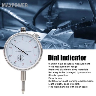 Maxpower Dial แบบ Dial อลูมิเนียมอัลลอยด์ 0`10 มม. 0.01 มม. ความแม่นยําสูง