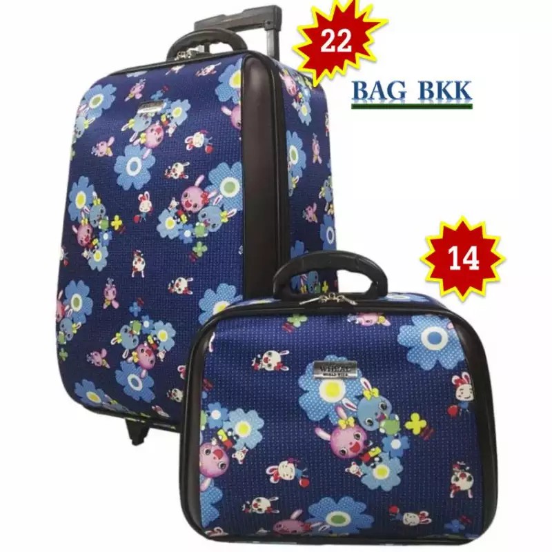 BAG BKK Luggage Wheal กระเป๋าเดินทางล้อลาก ระบบรหัสล๊อค เซ็ทคู่ ขนาด 22 นิ้ว/14 นิ้ว Code F7741-22 Fashion