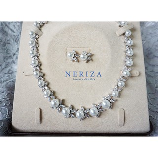 Neriza Jewelry/ชุดเครื่องประดับเจ้าสาวเพชรสังเคราะห์ประกายไฟเทียบเท่าเพชรแท้NSW084