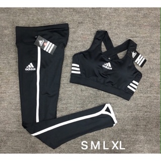 ชุดออกกำลังกาย set adidas Sportbar ชุดออกกำลังกายผู้หญิง สปอตบรา ชุดโยคะ พร้อมส่ง