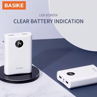 [พร้อมส่ง] Power Bank แบรนด์ basike ขนาด 10000 mAh  ชาร์ตได้ 2 เครื่องพร้อมกัน ชาร์จเร็วพกพาสะดวก