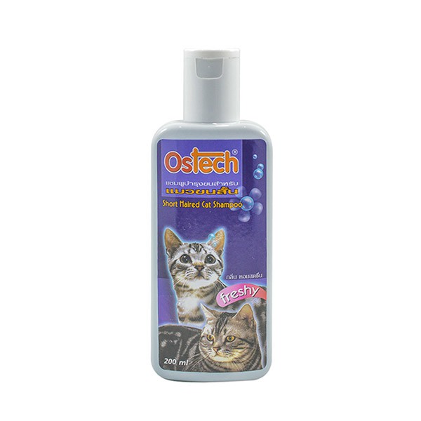 Ostech ออสเทค แชมพู สำหรับแมว สูตรขนสั้น ขนาด 200 ml.