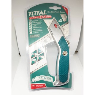 Total มีดอเนกประสงค์ รุ่นงานหนัก พร้อมใบมีด 5 ใบ รุ่น THT512614 ( Utily Knive )