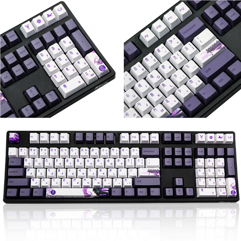 113 keys purple comes keycap PBT sublimation keyboard keycaps OEM ...