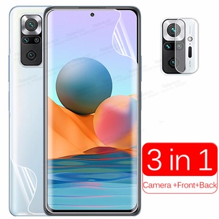 ฟิล์มไฮโดรเจล 200D ทรงโค้งสําหรับกล้อง Xiaomi Redmi Note10 Pro 10Pro Note10 + กระจกนิรภัยด้านหน้า + หลัง