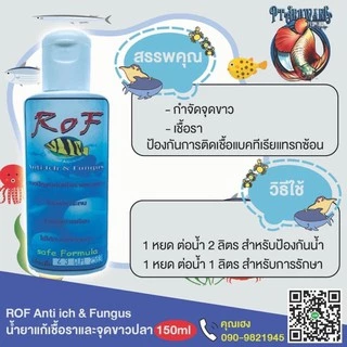 ROF Anti Ich & Fungus 150 ml. กำจัดจุดขาว แบคทีเรีย เชื้อรา