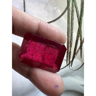 Ruby Lab made 30x21mm Octagon shape 75 carats