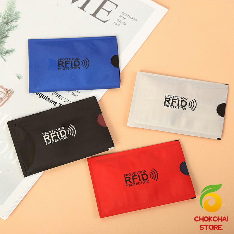 Chok ซองอลูมิเนียมใส่บัตรเครดิต กันขโมยข้อมูล RFID กันขโมย ปลอกการ์ดฟอยล์ bank card case