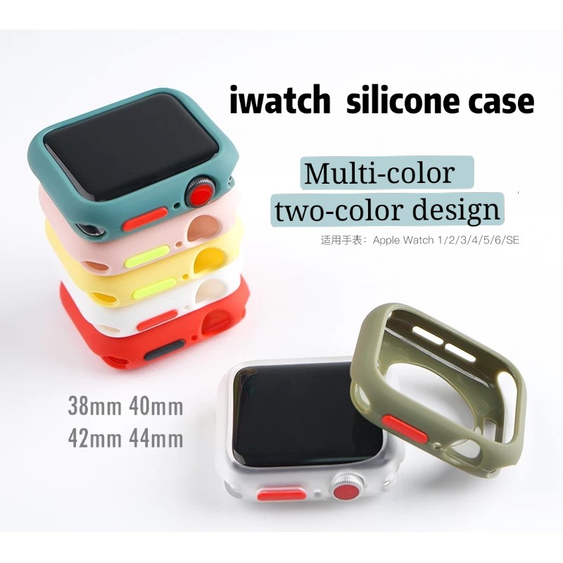 เคสนาฬิกาข้อมือซิลิโคน TPU กันตก สีแคนดี้ สําหรับ Apple iwatch 9 8 7 6 SE 4 3 2 45 มม. 41 มม. 40 มม. 42 มม. 44 มม.