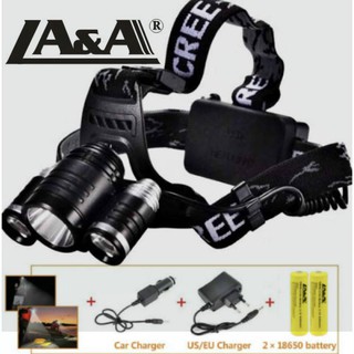 LA&amp;A-H3001ไฟฉายคาดหัวติดจักรยานT6 1800 Lemen