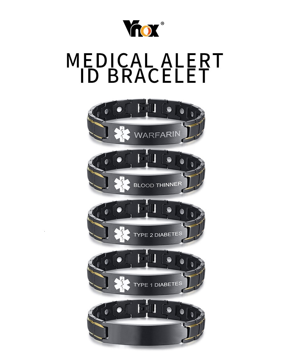 Personalized Stainless Steel Medical Alert Bracelet - Engravable ID Tag For Diabetes, Epilepsy, Allergies (Men's & Women's) - View #12