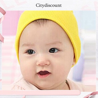 &lt;citydiscount&gt; หมวกบีนนี่ ผ้าถักโครเชต์ แบบนิ่ม ให้ความอบอุ่น แฟชั่นฤดูหนาว สําหรับเด็กทารกแรกเกิด