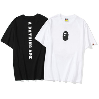 Bape เสื้อยืดแฟชั่นสําหรับ Unisex ผ้าฝ้ายแขนสั้นพิมพ์ลาย