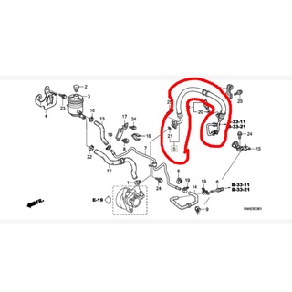 CIVIC FD 1.8 53713-SNB-043 ∙ ท่อแรงดันน้ำมันเพาเวอร์ CIVIC06-11 แท้ เครื่อง 1800 CC
