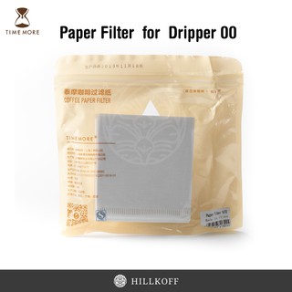 Hillkoff : TimeMore Paper Filter 00 ขนาด 1-2 cups 50 แผ่น (ทรงสีเหลี่ยม) กระดาษดริปกาแฟ ฟิลเตอร์กาแฟ กาแฟดริป กระดาษกรอง