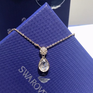 สไตล์ใหม่ Swarovski สร้อยคอโซ่เงิน 925 จี้รูปหยดน้ํา ประดับเพชร สีโรสโกลด์ เครื่องประดับแฟชั่น