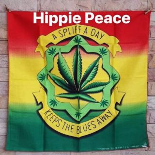 🇲🇱🍁ผ้าเช็ดหน้า ผ้าโพกหัว Bob Marley / Peace / ใบกัญชา🍁🇲🇱