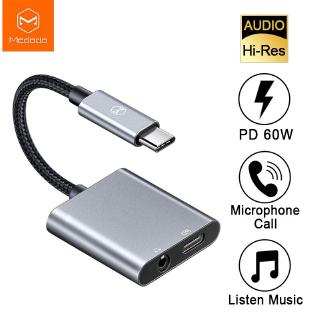 Mcdodo 60W PD Fast Charge USB C To 3.5mm+Type-C/Dual Type-C Digital Audio Adapter DAC Hi-Res Aux Cable for IPad Pro Macbook Samsung Huawei