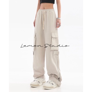 Lemon Studio พร้อมส่ง กางเกง กางเกงขายาว กางเกงขายาวผู้หญิง s-3xl กางเกง เอวสูง  50084