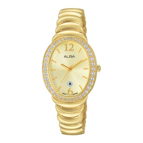 Alba นาฬิกาข้อมือผู้หญิง สายสแตนเลส รุ่น AH7L44X1 (สีทอง/หน้าปัดสีทอง)