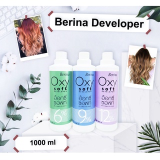 Berina Developer ไฮโดรเจน เบอริน่า ดิเวลลอปเปอร์ 6%,9%,12% สำหรับผสมกับครีมเปลี่ยนสีผม หรือผงฟอกสีผมเบอริน่า1000ml.