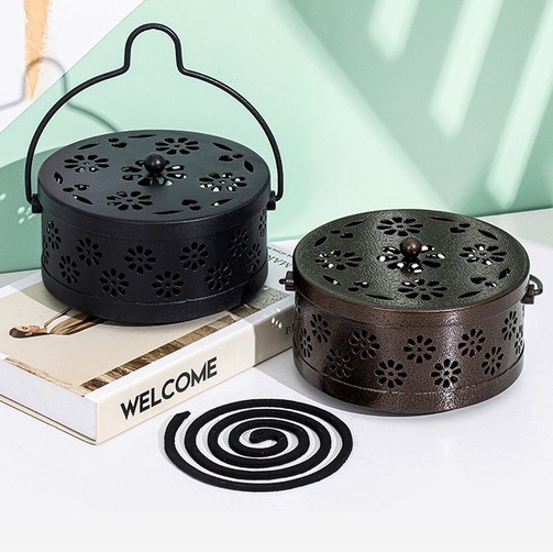 MQ ถาดใส่ยากันยุง ตะแกรวางยากันยุง ที่วางขดยากันยุง แบบขด มีฝาเปิดปิด ป้องกันไฟ ป้องกันเศษผงกระจาย พร้อมส่ง - รูปที่ 2