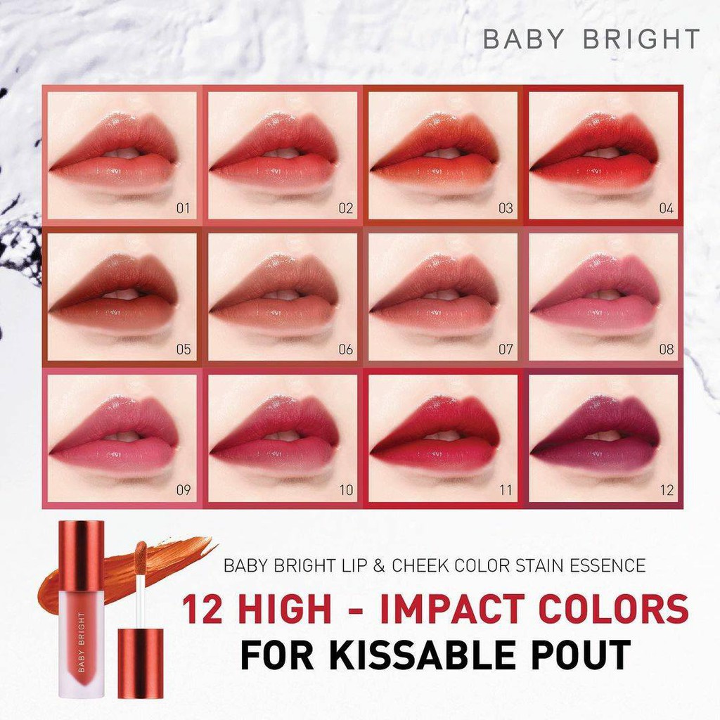 ลิปน้ำตบเบบี้ไบร์ท LIP CHEEK COLOR STAIN ESSENCE 2.4g apiraya8888