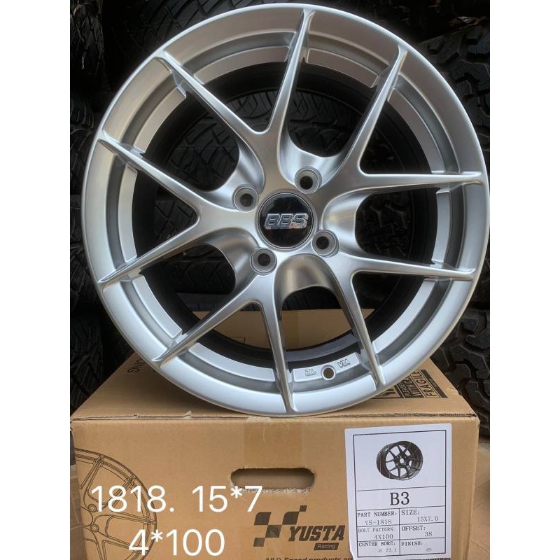 ล้อแม็กใหม่ - BBS งาน YUSTA  ขอบ 15 x 7 x 4รู100 - สี เงิน