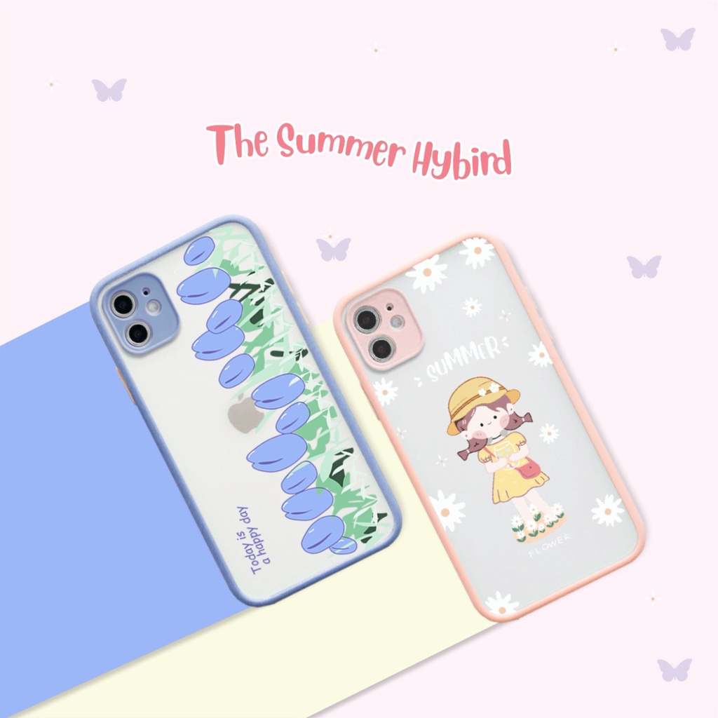 PRINTING HYBRID ฤดูร้อนกรณี iphone 6 7 8 plus x xr xs max 11 12 pro max vivo Y19 y53s y51 2020 y21s 