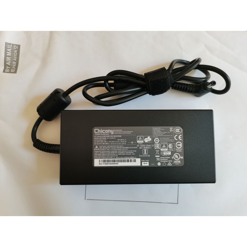 New OEM Slim Chicony 19.5V 11.8A 230W A17-230P1A 5.5mm Charger For MSI creator 17 a10sgs-098nl Gamin