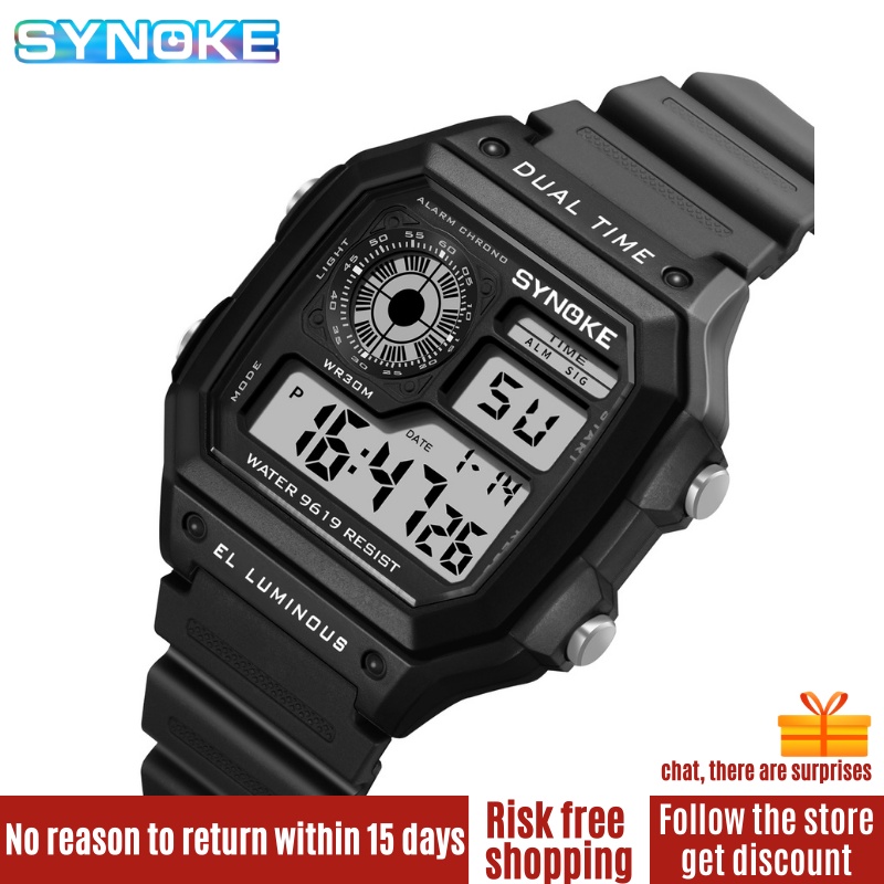 [จัดส่งในวันเดียวกัน] Synoke jam tangan lelaki นาฬิกาข้อมือแฟชั่น กันน้ํา หรูหรา สําหรับผู้ชาย 7 วัน