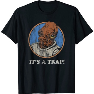 เสื้อยืด พิมพ์ลาย Star Wars Admiral Ackbar It A Trap Distressed สําหรับผู้ชาย