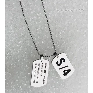 ป้ายห้อยคอ Dog Tag ทหาร แท๊ก 2ชิ้น สร้อยคอ จี้แท๊ก สลักชื่อ สแตนเลสแท้ ลอกยินดีคืนเงิน(TAG2ชิ้น)