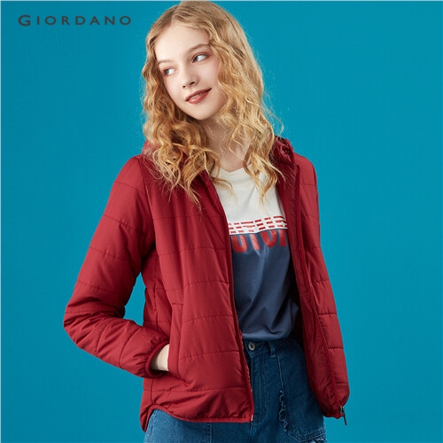 GIORDANO WOMEN Solid hooded coat 05379656