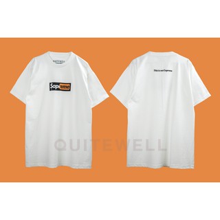 เสื้อยืดโอเวอร์ไซส์QWT98-2 NOT SAPREME WHITE เสื้อยืด สีขาวS-3XL