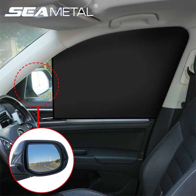 SEAMETAL ม่านบังแดดรถยนต์แม่เหล็ก ม่านหน้าต่างด้านข้างรถ ม่านบังแดดป้องกันแสงสะท้อน UV ระบายอากาศได้ Magnetic Car Sunshade Cover Universal Anti-Dazzle UV Sun Shades