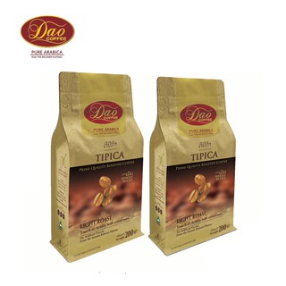 กาแฟดาว(เมล็ดกาแฟคั่ว)  Tipica Whole Beans Coffee (ขนาด 200 g x 2 ห่อ)  แพคคู่ Dao Coffee  Double Packs