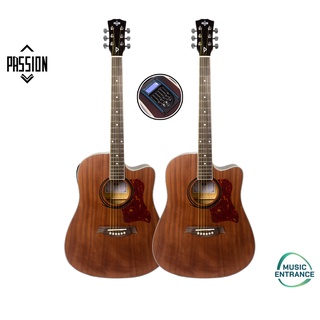 Passion PS-412C Acoustic Guitar Mahogany กีต้าร์โปร่ง โปร่งไฟฟ้า 41 นิ้ว ทรง D คอเว้า แถมฟรีกระเป๋ากีตาร์ ปิ๊ก คาโป้