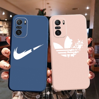 เคสโทรศัพท์มือถือ ขอบสี่เหลี่ยม ลาย Niike Addiidas สําหรับ Xiaomi Redmi Note 10 Pro 9S 9A POCO X3 NFC M3 Pro 5G