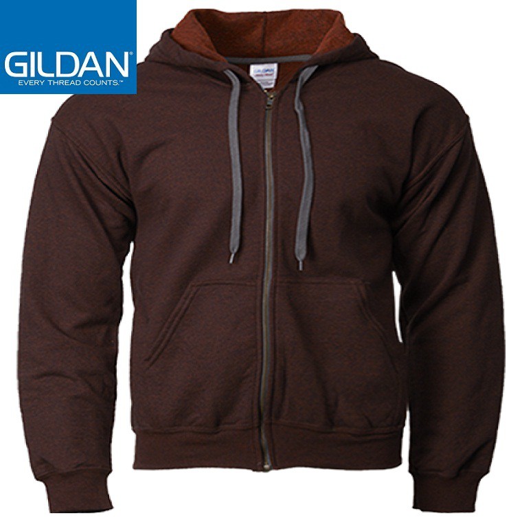 Gildan Heavy Blend 18700 Unisex ผู้ใหญ่ Vintage Full Zip Hoodie Sweatshirt - 274 Russet
