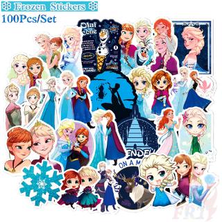 100Pcs/Set ❉ Frozen - Series A Disney Princess：Anna &amp; Elsa สติ๊กเกอร์ ❉ Pop Classical Cartoon Movie DIY Fashion Luggage Laptop Skateboard Decals Doodle สติ๊กเกอร์