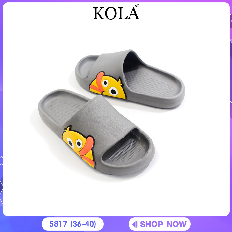 รองเท้าแตะผู้หญิง KOLA รุ่น 5817 รองเท้าแตะแบบสวม ลายการ์ตูนเป็ด น้ำหนักเบา พื้นนุ่มสวมใส่สบาย รุ่นฮิตตลอดการ