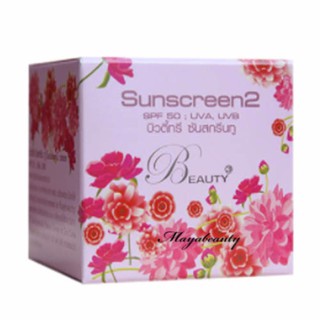 Beauty3 Sunscreen บิวตี้ทรี ครีมกันแดด SPF50 สูตร 2 UVA UVB บรรจุ15g. (1 กล่อง)#191