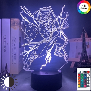 Kimetsu ไม่มี Yaiba LED Night Light Anime Demon Slayer โคมไฟสำหรับตกแต่งห้องนอนเด็กของขวัญวันเกิดเด็ก Agatsuma Zenitsu Light