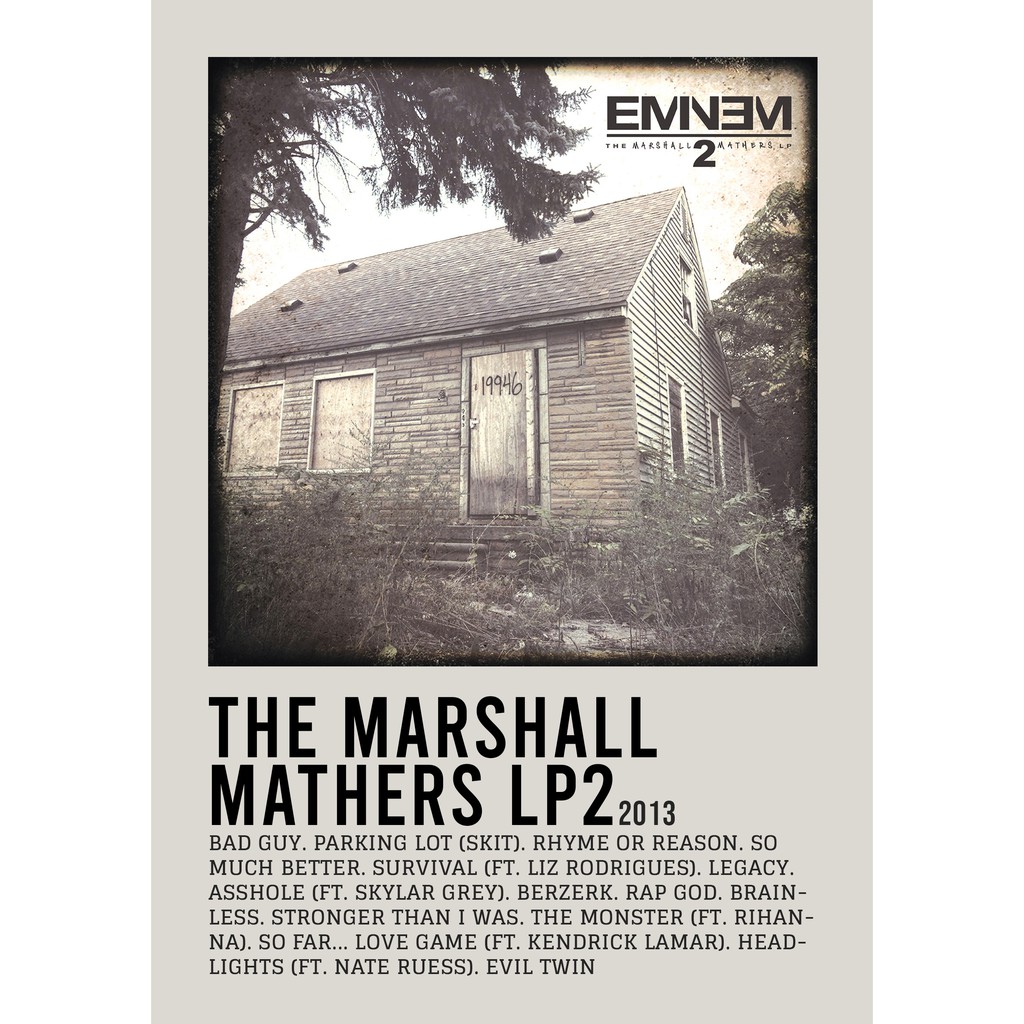 Aesthetic Poster Wall The Marshall Mathers LP2 อัลบั้มโดย eminem rapper อันโด่งดัง