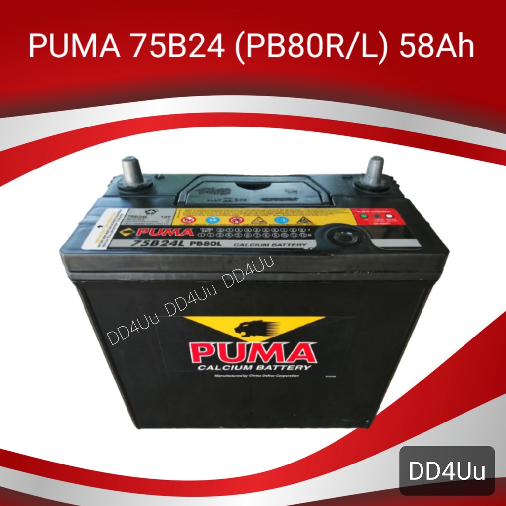 PUMA 75B24 (PB80) SMF แบตเตอรี่รถยนต์ แบตเก๋ง แบตแห้ง