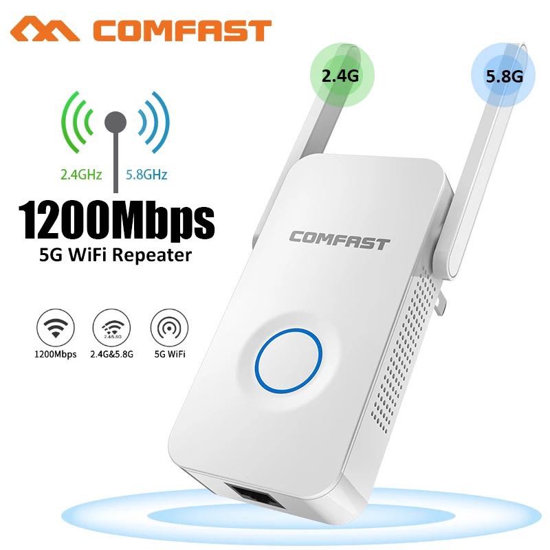 COMFAST1200Mbps 5Gตัวขยายสัญญาณ WIFI CF-752AC V2 2.4GHz / 5GHz WiFi Repeater 1200 Mbps