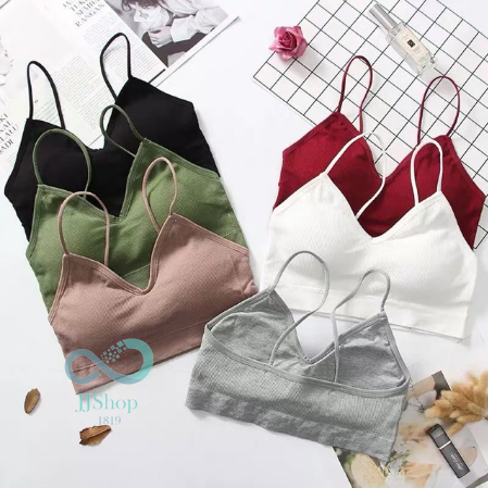 สปอร์ตบราสายเดี่ยว บราสายเดี่ยว ผ้าร่อง สีสันสดใส มี 9สีให้เลือก สินค้าพร้อมส่ง jj99